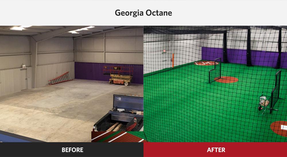 Georgia Indoor Baseball Facility Design before and after