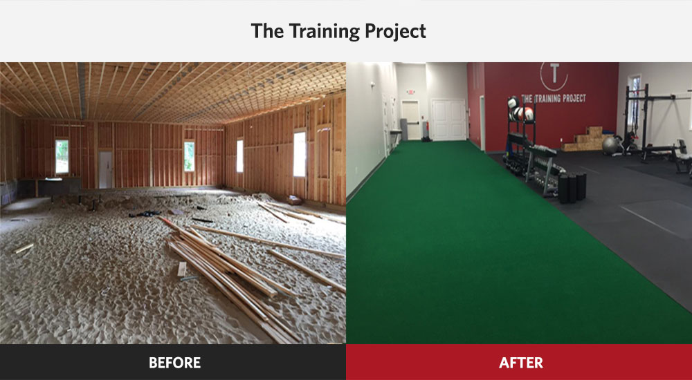 The Training Project Strength & Conditioning Gym before and after