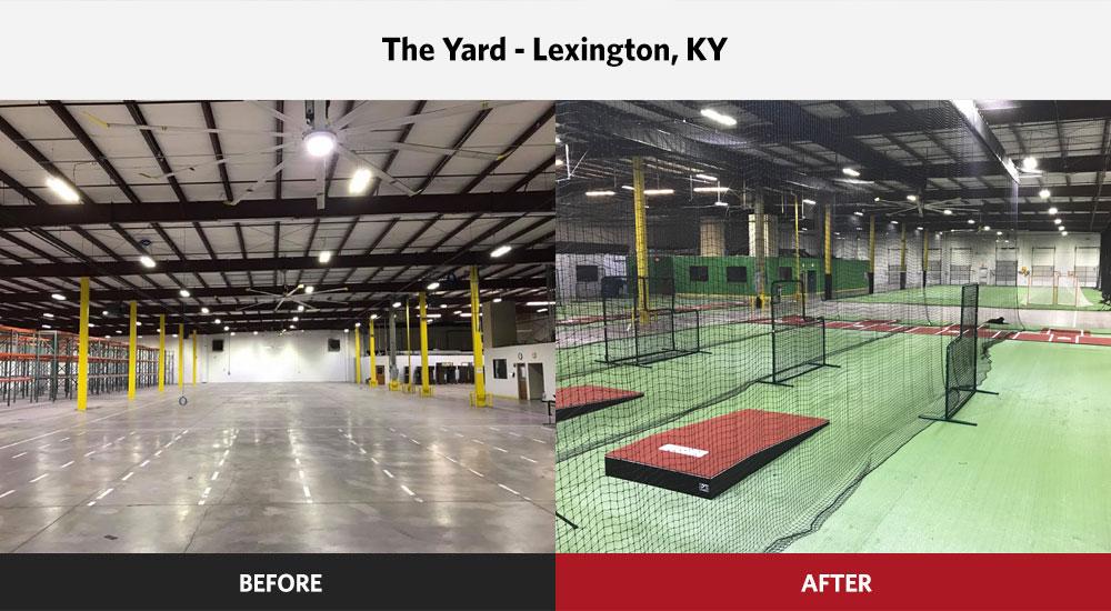The Yard Baseball Facility before and after