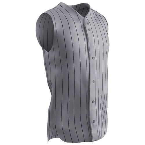 Champro Ace Sleeveless Pro Style Button Front Jersey Pinstripe