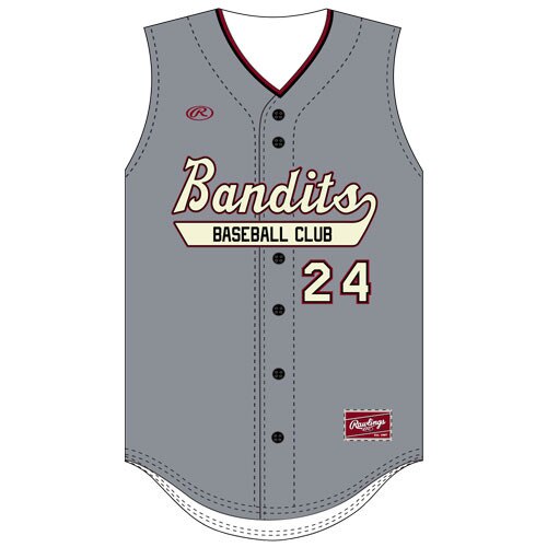 Rawlings BBSSVF Sleeveless Full Button Front Jersey