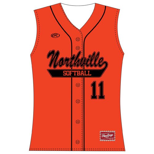 Rawlings FXCFJSLVF Sleeveless Full Button Front Jersey