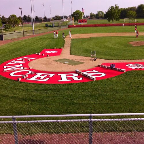 Custom 10' Home Plate Halo with Wings from On Deck Sports