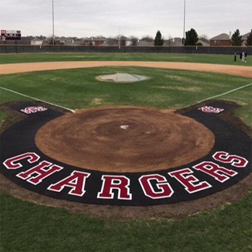 Artificial Turf Custom 10' Home Plate Halo with Wings & Shock Pad