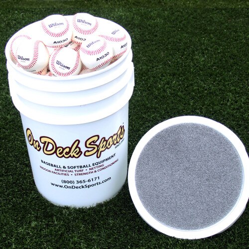 On Deck Sports Ball Bucket with Padded Lid
