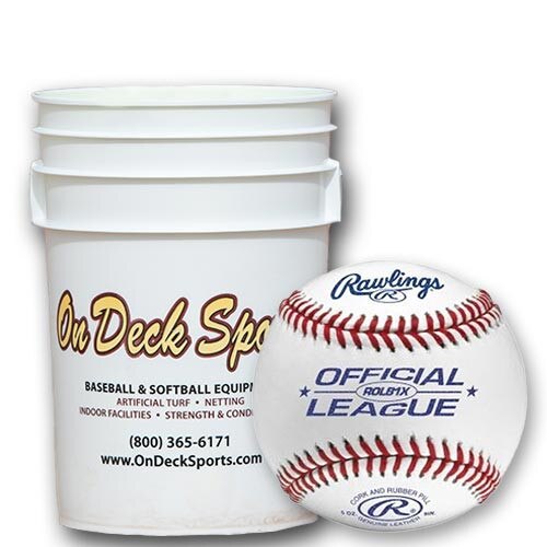 3 Dozen Rawlings ROLB1X & Ball Bucket