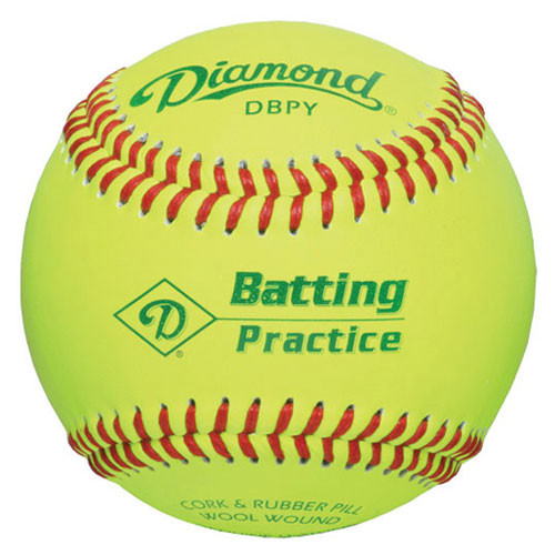 One Dozen Yellow Diamond Batting Practice Baseballs