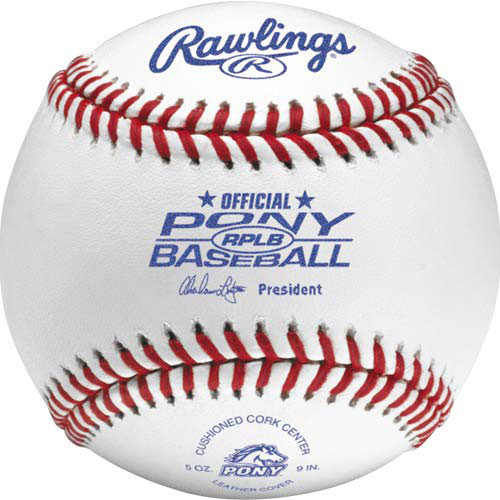 One Dozen Official Rawlings RPLB Pony League Baseballs from On Deck Sports