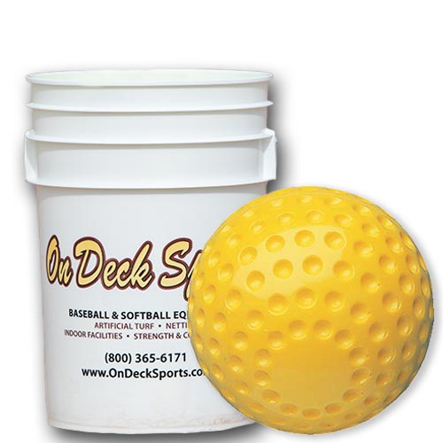 Dimpled Yellow Softballs 3 Doz | Pitching Machine Softball | On