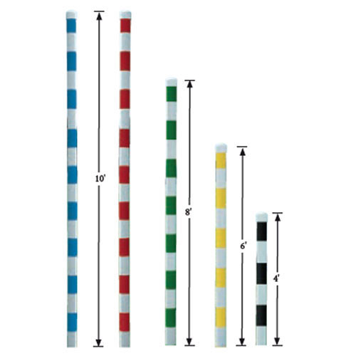 6', 3 1/2" Diameter Striped Yardage Pole