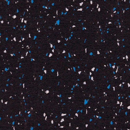 Rubber Flooring Roll with Blue and Gray Fleck - 8mm