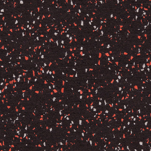 Rubber Flooring Roll with Red and Gray Fleck - 8mm
