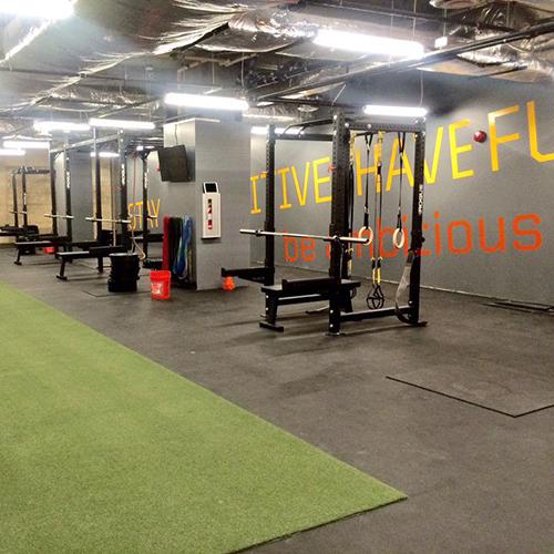 Rubber flooring for gym interiors