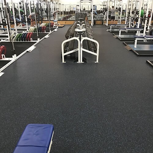 Rubber Flooring Roll with Blue Fleck - 8mm