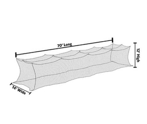 12' x 14' x 70' Premium Nylon Batting Cage Net