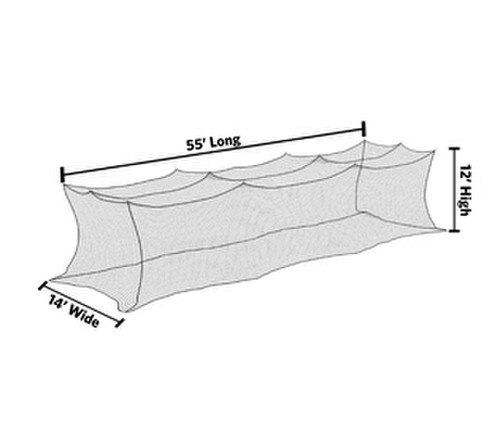 12' x 14' x 55' Premium Nylon Batting Cage Net
