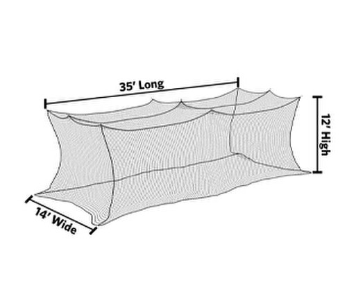 12' x 14' x 35' Premium Nylon Batting Cage Net